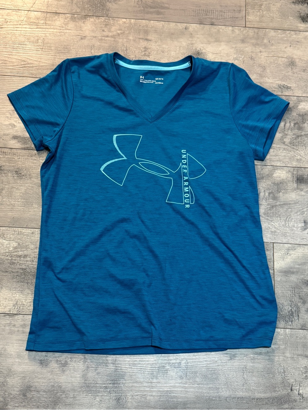 Under Armour Women's Teal V-Neck Performance Tee, Large